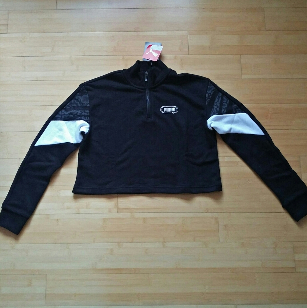 -NWT- Women's Puma Rebel Cropped Sweatshirt XS